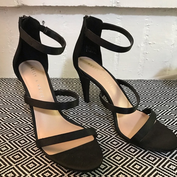 Kelly & Katie Shoes - Black Kelly and Katie Black Cleo Sandal Heels